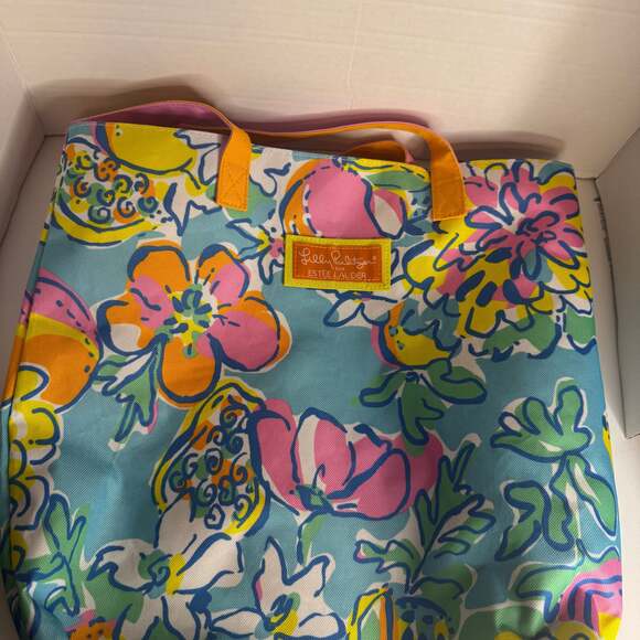 Lilly Pulitzer for Estée Lauder Tropical Floral Canvas Tote Bag - Picture 3 of 4